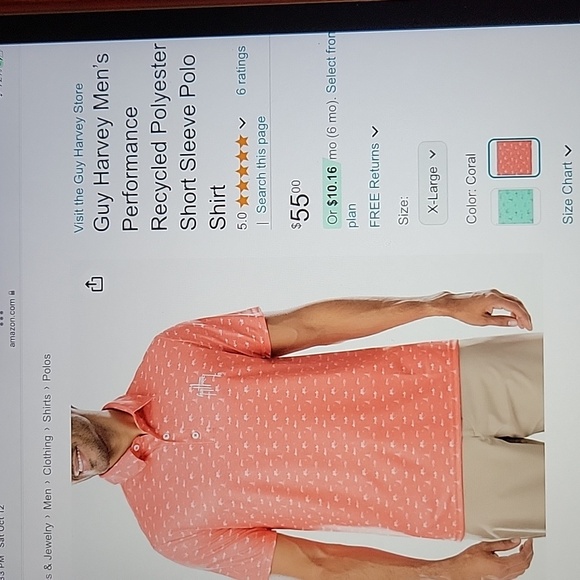 NWT: Guy Harvey Performance Printed Polo Shirt - Picture 11 of 11